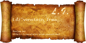Lövenstein Irma névjegykártya
